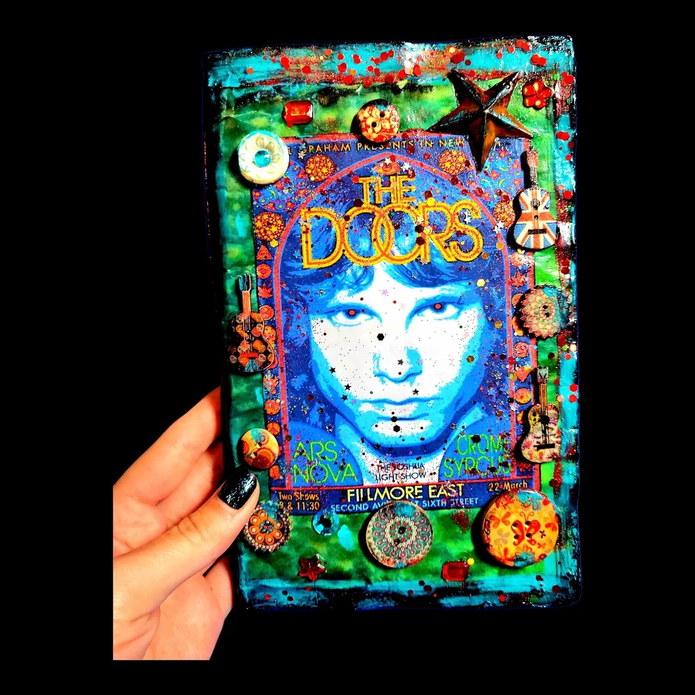 The Doors  Music Inspired Junk Journal Handmade Vintage Retro Creative Notebook